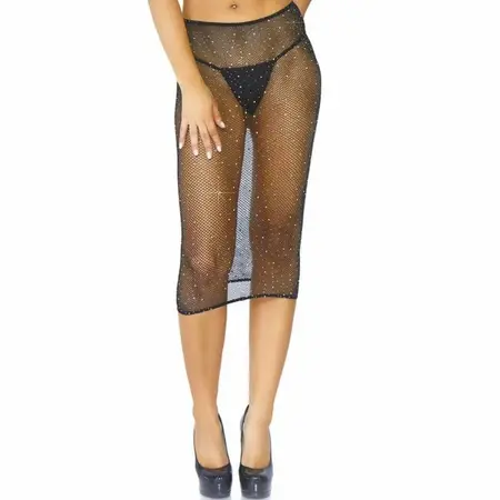 Leg Avenue Kristalizovana Ribarska Multi Haljina Crna One Size - Svestran Dizajn