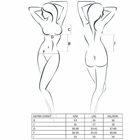 Passion Katriss Korzet Crni L/XL - Elegantan Komplet Donjeg Veša sa Tanga Gaćicama
