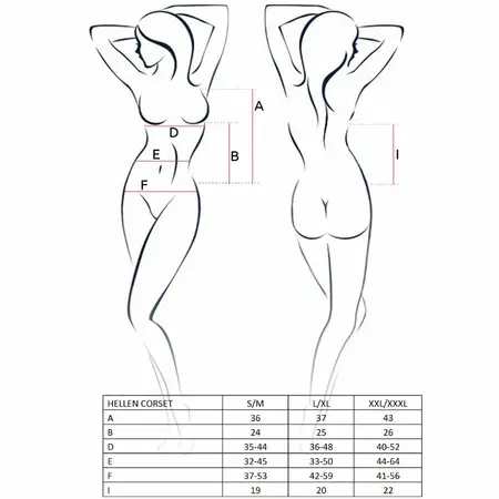 PASSION Hellen Corset Black S/M - Elegant Lingerie Set with Thong