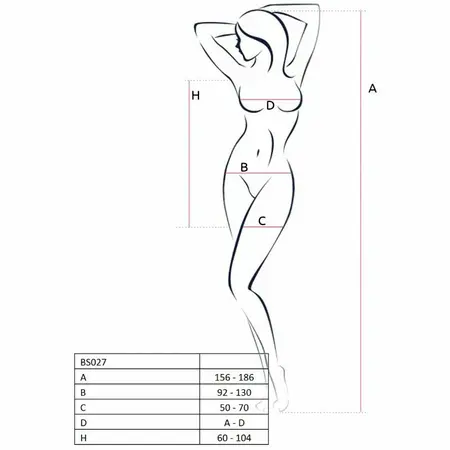 Passion BS027 Bodistocking Bela Mrežasta Haljina, Jedna Veličina, Elegantan Dizajn