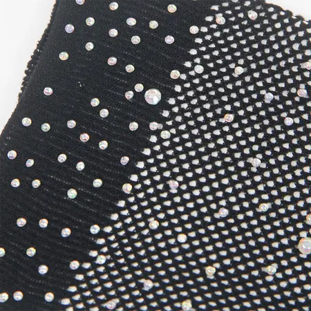 SUBBLIME Shine Crne Prozirne Rukavice S/M - Šljokice i Dijamantski Detalji