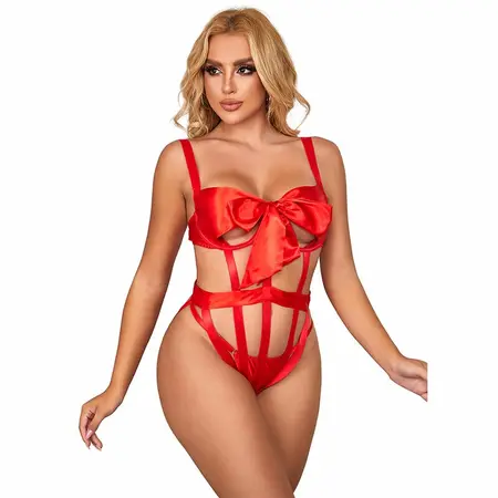 Subblime 954475 Otvoreno telo sa mašnom crveno L/XL