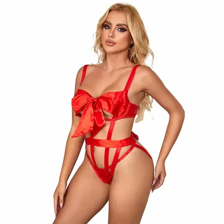 Subblime 954475 Otvoreno telo sa mašnom crveno L/XL