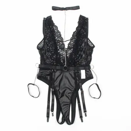 Subblime 954390 Elegantno telo sa podvezicama crno L/XL