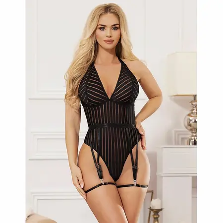 Subblime 954147 Black Body with Garter Belt S/M - Elegant Lingerie Set
