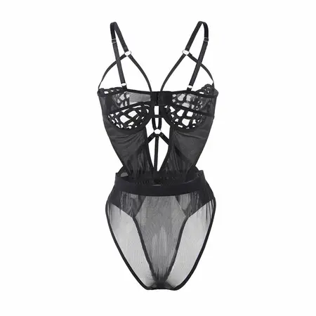 Subblime 954055 Elegantno čipkano telo crno S/M - Premium udobno pristajanje