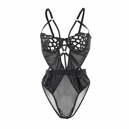 Subblime 954055 Elegantno čipkano telo crno S/M - Premium udobno pristajanje