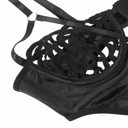 Subblime 954055 Elegantno čipkano telo crno S/M - Premium udobno pristajanje