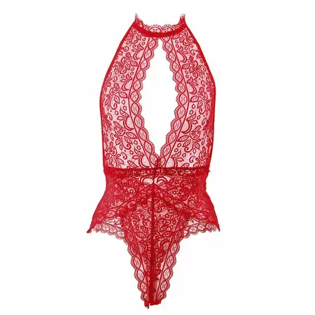 Subblime 953881 Open Cup Bodysuit Red L/XL - Elegant Lingerie Design