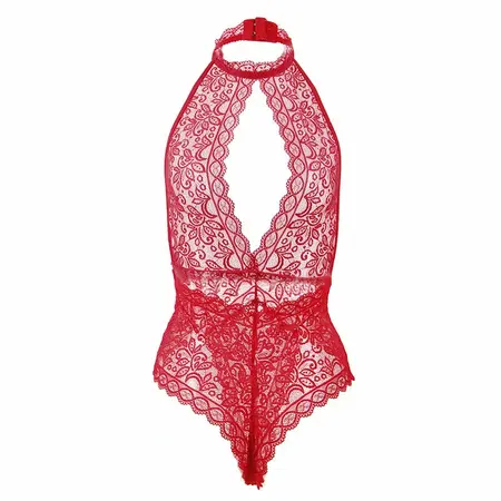Subblime 953881 Open Cup Bodysuit Red L/XL - Elegant Lingerie Design