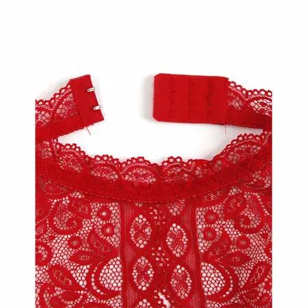 Subblime 953881 Open Cup Bodysuit Red L/XL - Elegant Lingerie Design