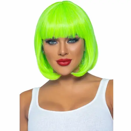 Leg Avenue Fluorescentna kratka bob perika neon zelena - Visoka vidljivost