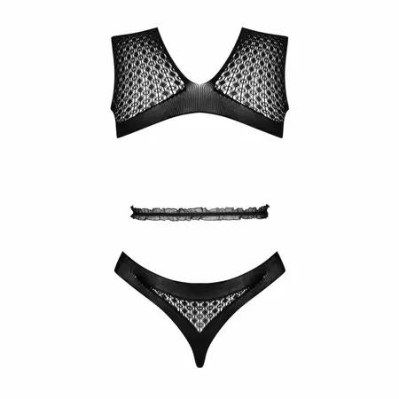 Livco Corsetti Fashion Michikol Black Openwork Bodysuit S/L