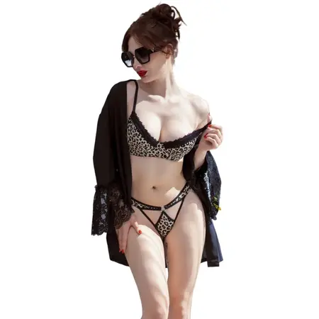 Chilirose CR 4727 Dvodelni podesivi bikini set sa divljim mačkom printom L