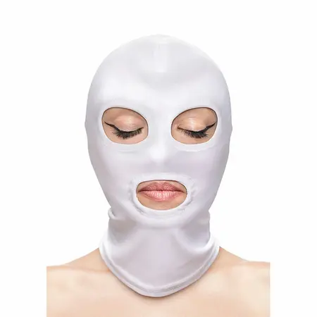 NS Novelties Fetish & Fashion Nylon Hood White - Eye & Mouth Openings