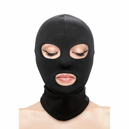 NS Novelties Fetish & Fashion Nylon Hood Black - Eyes & Mouth Openings