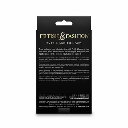 NS Novelties Fetish & Fashion Nylon Hood Black - Eyes & Mouth Openings