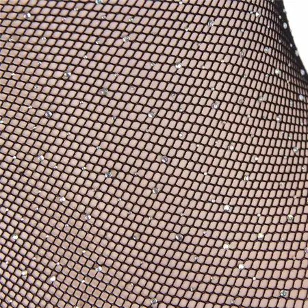 Subblime 952297 Sjajni Mrežasti Bodysuit Van Ramena Crni One Size