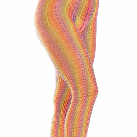 Leg Avenue Višebojne Heklane Čarape - Duga Mreža, One Size