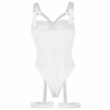 Subblime Čipkasti Teddy L/XL Beli - Elegantan Bodysuit sa Podvezicama