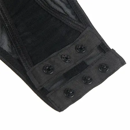 Subblime Teddy L/XL Crni - Čipkasti Bodysuit sa Detaljem Podvezica