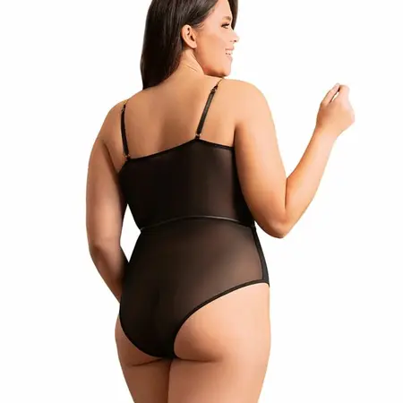 Subblime Bodysuit Crni Metalni Lanci Trake Underwire L/XL