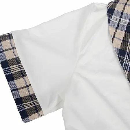 Subblime Cosplay Outfit Školski Stil Set Beli i Karirani S/M