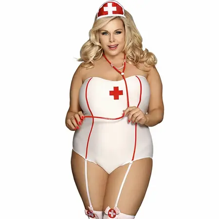 Subblime L/XL Intimni Medicinski Insprisani Tedini Kostim - Beli i Crveni Dizajn