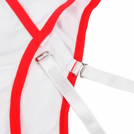 Subblime Nurse-Inspired Off-Shoulder Teddy Costume S/M White