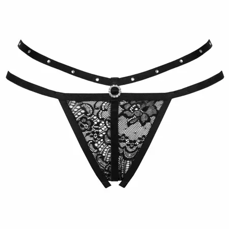 Livco Corsetti Fashion Nomade Otvorena Crna Čipkana Gaća – Elegantan Detalj sa Trakama