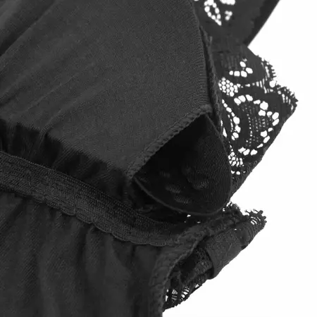 Subblime Crni Cvetni Čipkani Tedini S/M – Elegantno Podesivo Donje Rublje