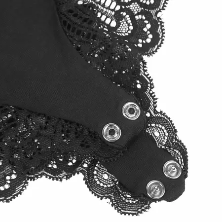 Subblime Crni Cvetni Čipkani Tedini S/M – Elegantno Podesivo Donje Rublje