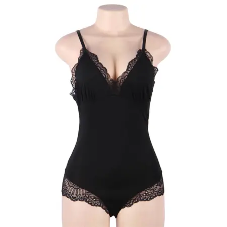 Subblime Crni Cvetni Čipkani Tedini S/M – Elegantno Podesivo Donje Rublje