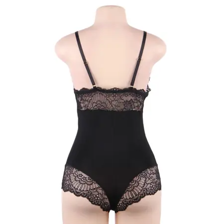 Subblime Crni Cvetni Čipkani Tedini S/M – Elegantno Podesivo Donje Rublje