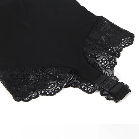 Subblime Crni Cvetni Čipkani Tedini S/M – Elegantno Podesivo Donje Rublje