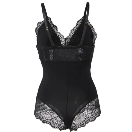 Subblime Crni Cvetni Čipkani Tedini L/XL – Elegantno Podesivo Donje Rublje
