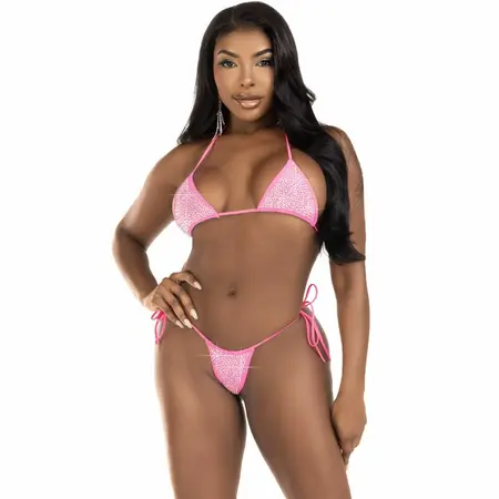 Leg Avenue Dijamanti Bikini Fuksija – Dvodelfni Rinstone Set, Jedna Veličina