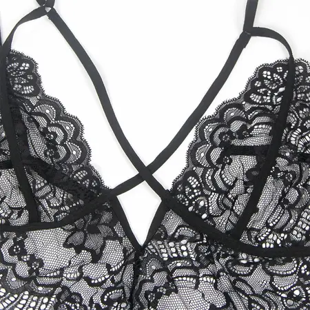 Subblime Lace Police-Inspired Bodysuit Black L/XL with Accessories