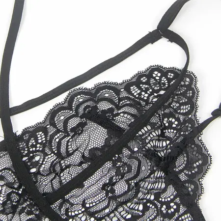 Subblime Lace Police-Inspired Bodysuit Black L/XL with Accessories