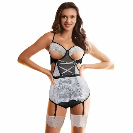 Subblime Sobarica Body Kostim L/XL Crna i Bela – Elegantan Dvobojni Bodaj