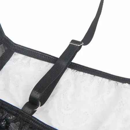 Subblime Maid Body Costume S/M - Black & White, Comfort Fit, Lace Detail