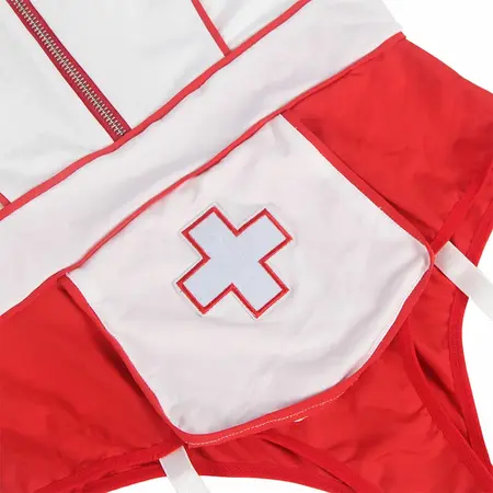 Subblime Nurse-Inspired Intimate Costume Set S/M Red & White