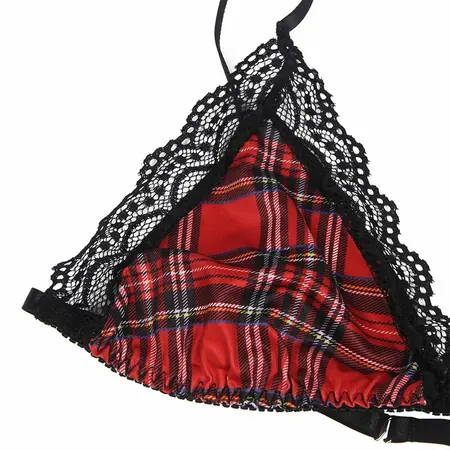 Subblime University Themed Lingerie Set S/M - Checkered Pattern