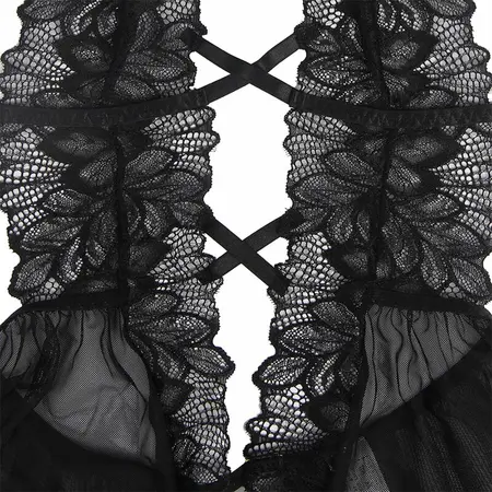 Subblime Tedini Halter Vrat Čipkani Bodaj Crni S/M – Elegantan Dizajn