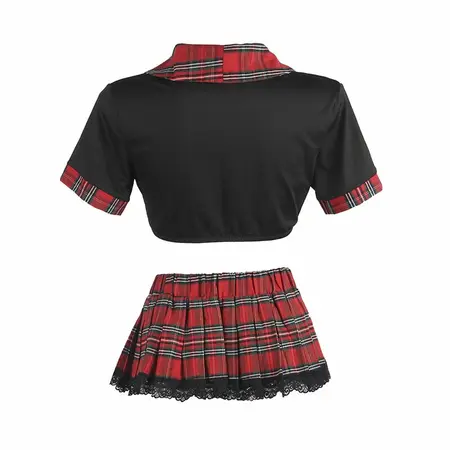 Subblime Školski Kostim Set S/M – Plisirana Suknja i Top sa Mašnom