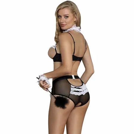 Subblime Maid Lingerie Set L/XL - Black & White Elegant Costume