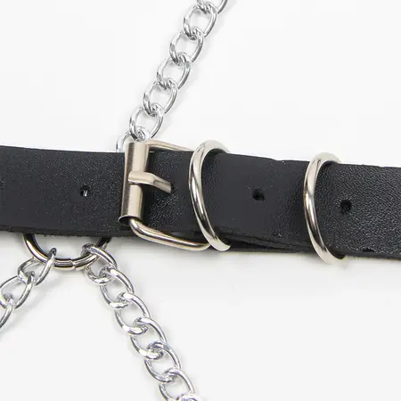 Subblime Full Body Harness Crni sa Dekorativnim Zvezdastim Lancem, Jedna Veličina