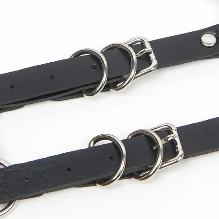Subblime Harness Model 5944889 - Black Leather with Chain Accents, One Size