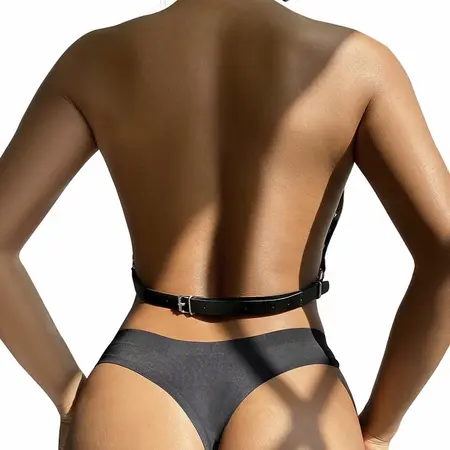 Subblime Chest Harness Black with Decorative Chain Details One Size