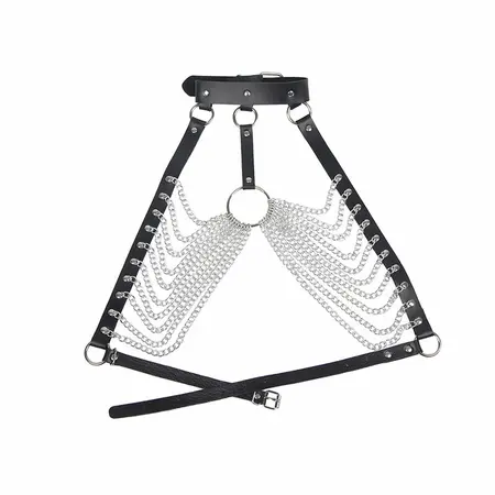 Subblime Chest Harness Black with Decorative Chain Details One Size